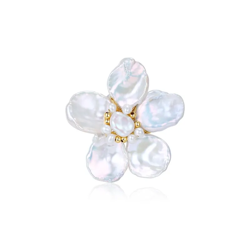 COCOKIM Freshwater Pearl Brooches Unisex Gold-0