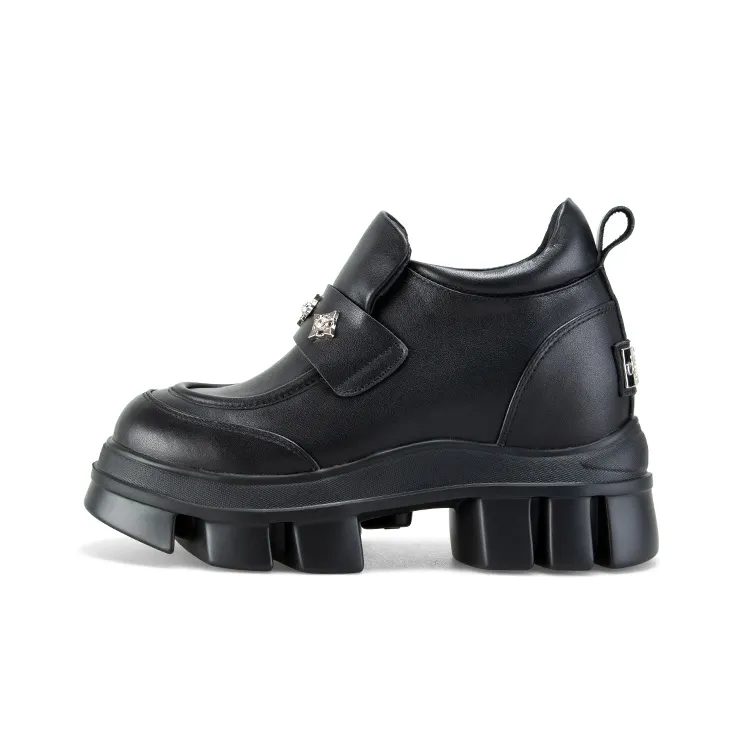 IiJin Loafers 10.5cm Women's Black-0