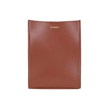 JIL SANDER Tangle Calfskin Small Square Bag Shoulder Bag, Crossbody Bag Trumpets Women's Red Brown