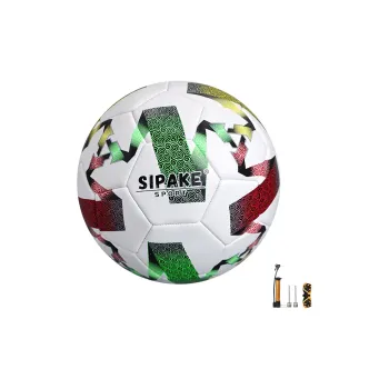 SIPAKESPORT Size 4 Size 5 Soccer PU Machine Stitched Soccer Ball Unisex White Green Red