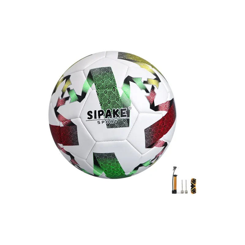 SIPAKESPORT Size 4 Size 5 Soccer PU Machine Stitched Soccer Ball Unisex White Green Red-0