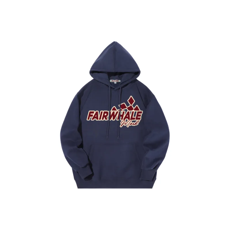 FAIRWHALE Letter Print Loose Fit Pullover Drop Shoulder Hoodie Unisex-45