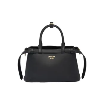 PRADA Leather Shoulder Bag Crossbody Bag Handbag Small Size Women's Black