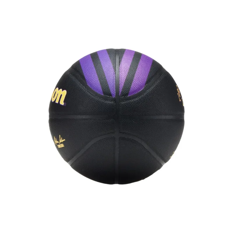 Wilson PU Basketball Black Purple Size 7 Training Unisex-3