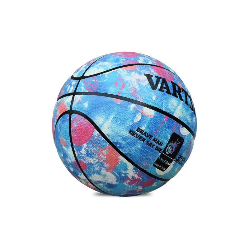 Vartsing Microfiber Leather Basketball Circle Blue Size 7 Glow In The Dark Unisex-4