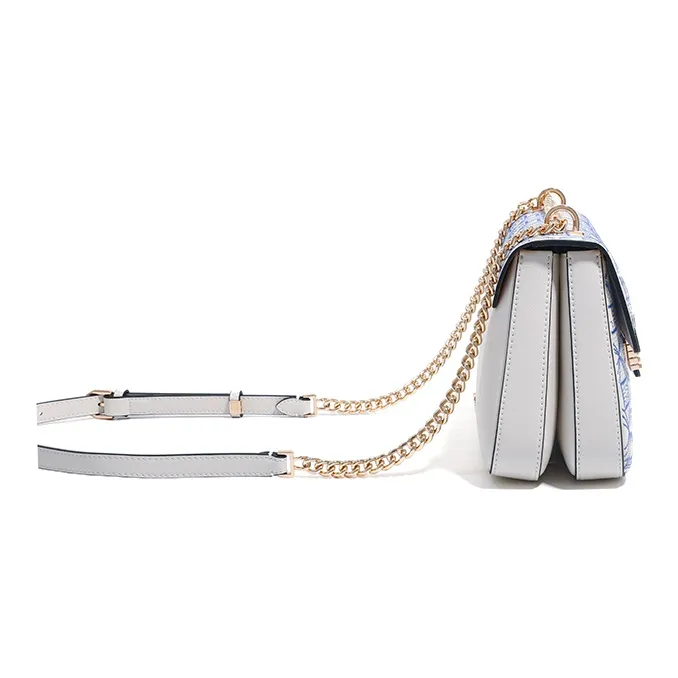 Forever Lucky Cow Leather Shoulder Bag, Crossbody Bag Small Size Women's Periwinkle Basket/Elegant Black/Moon White-15