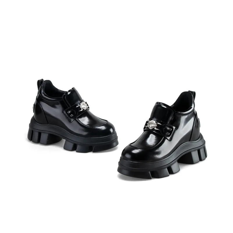 IiJin Loafers 10.5cm Women's Black-3