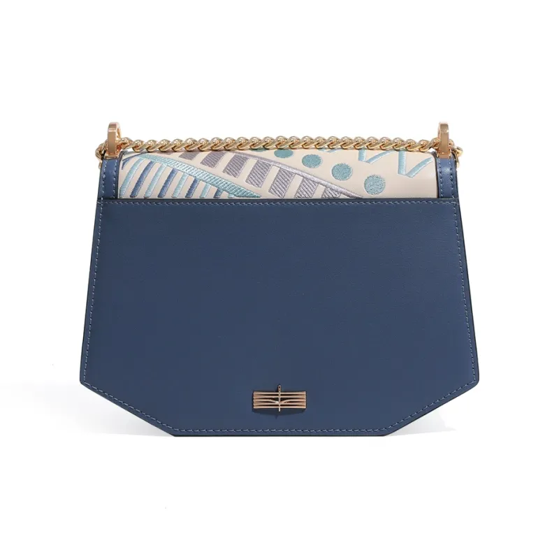 Forever Lucky Cow Leather Shoulder Bag Crossbody Bag Regular Women's Lavender/Precision Blue/Elegant Black-7