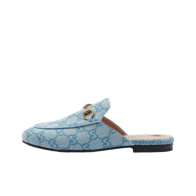 GUCCI Princetown Wrap toe Slippers Women's Blue-0