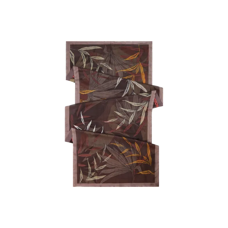MARJAKURKI Scarf Advanced Leaf Luxury Style Custom Greeting Card Elegant And Intellectual Women's-2