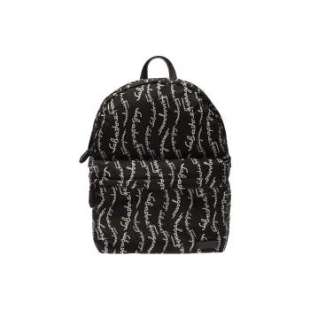 FERRAGAMO Nylon With Calfskin Backpack Men's Black