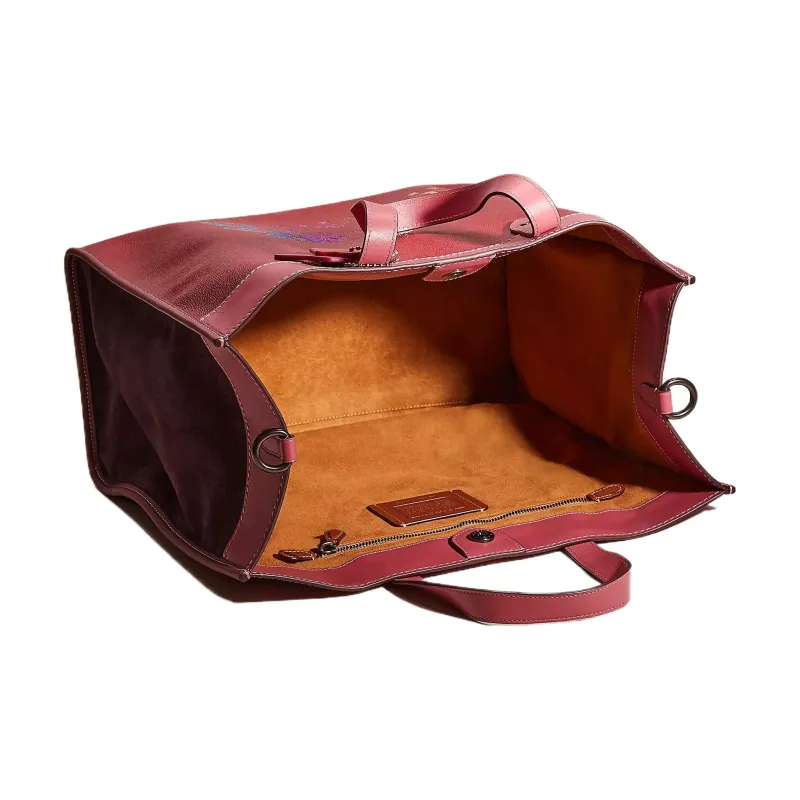 COACH Field Calfskin Tote Bag Shopping Bag Shoulder Bag Handbag Large Size Women's Rogue Red-2