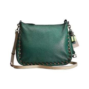 COACH Cary Eggstone Grain Leather Hobo Bag Handbag Shoulder Bag Women's White/Brass With Dark Color And Ash Wood
