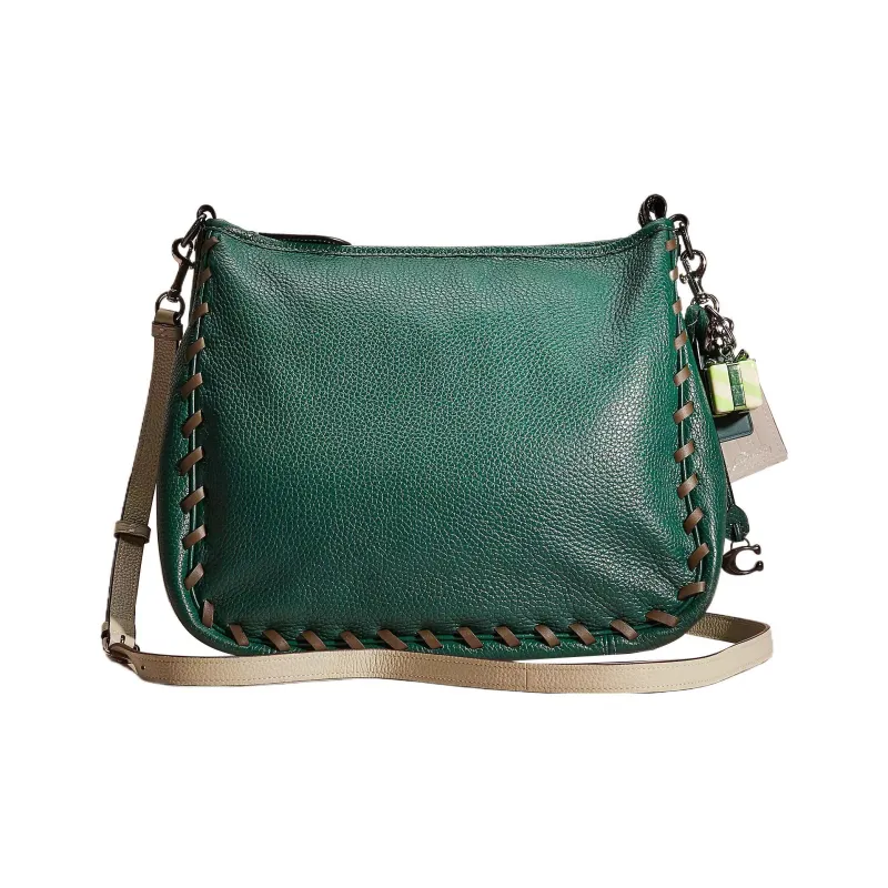COACH Cary Eggstone Grain Leather Hobo Bag Handbag Shoulder Bag Women's White/Brass With Dark Color And Ash Wood-0