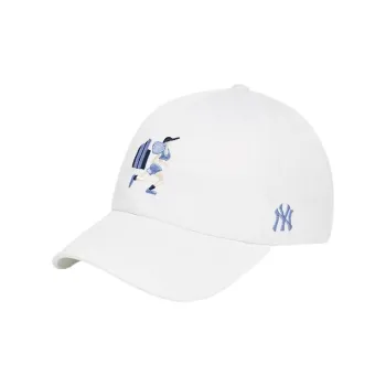 MLB Front Cartoon Character Logo Baseball Caps Unisex White