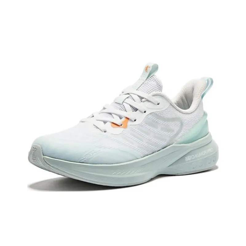 QIAODAN Popularity 12 Slip Resistant, Abrasion Resistant, Lightweight Low Top Running Shoes Women's Silver Green Blue-1