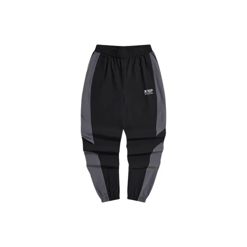 XTEP Vitality Series Knitted Sweatpants Men Jet Black/Ash Gray