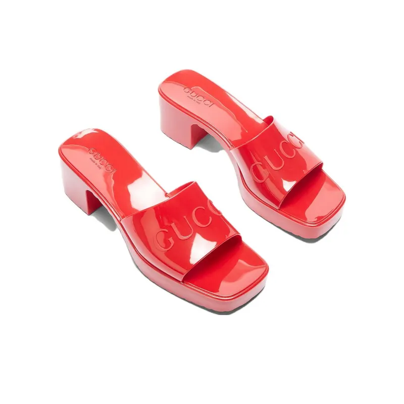 GUCCI Women's 60mm Slide Sandal 'Hibiscus Red' Women's-1