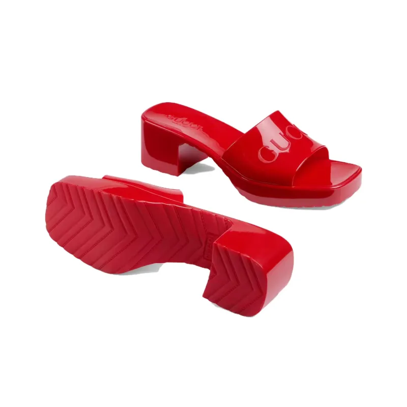 GUCCI Women's 60mm Slide Sandal 'Hibiscus Red' Women's-3