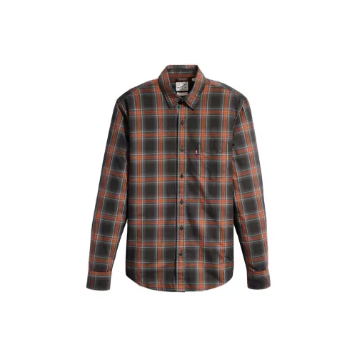 Levis Shirts Men Brown