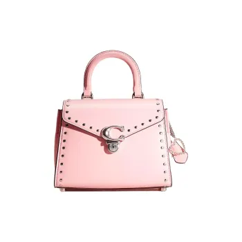 COACH Sammy Calfskin Dior Bag Shoulder Bag Crossbody Bag Handbag Medium Size Women's Silver & Blossom Pink