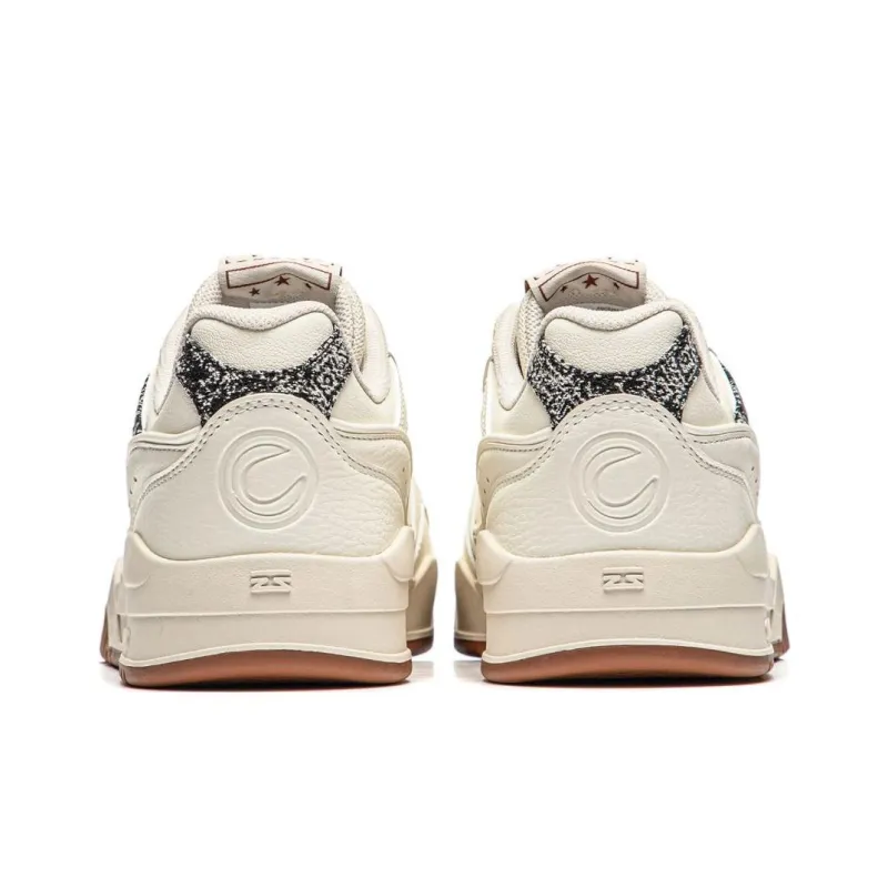 LiNing Cushioning Wear Resistant Low Top Skateboard Shoes Men's Ecru-4