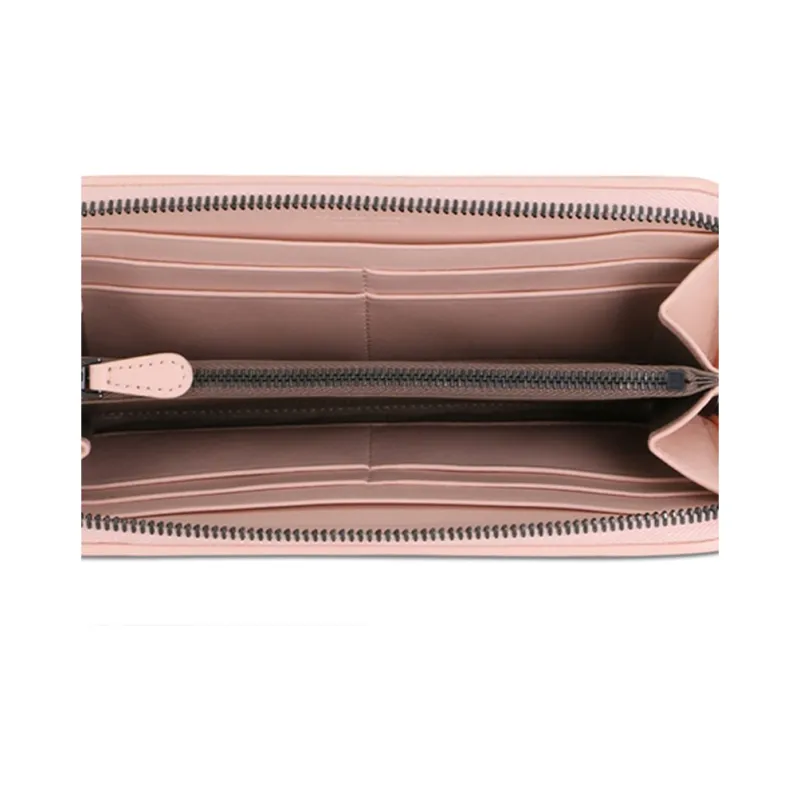 Bottega Veneta Leather Wallet Women's Pink-3