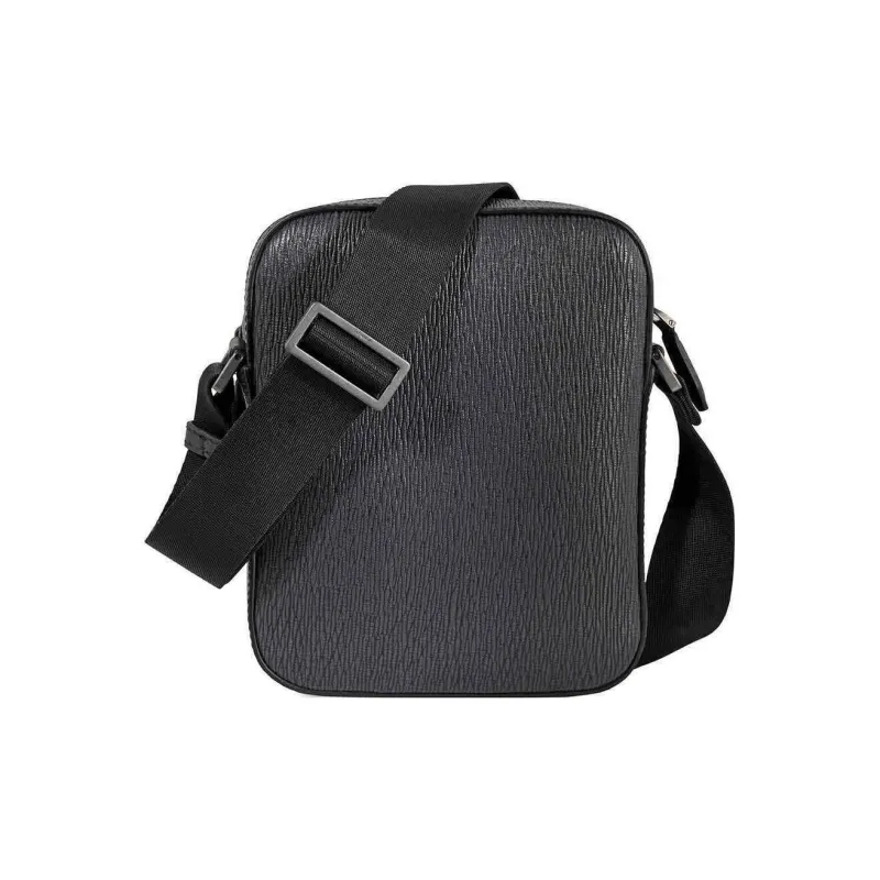 FERRAGAMO Leather Cell Phone Pouch, Shoulder Bag, Crossbody Bag Men's Black-3