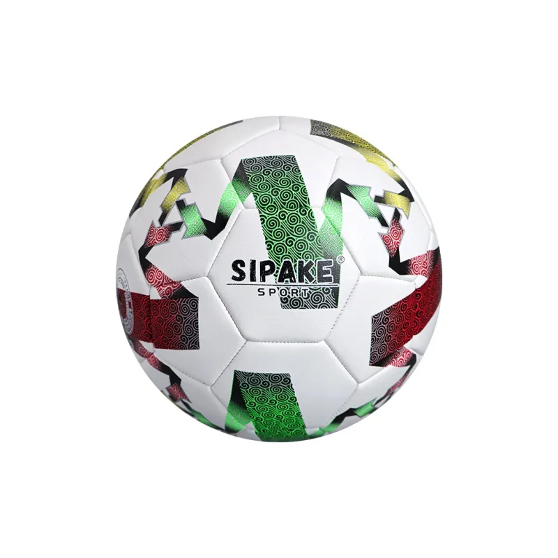 SIPAKESPORT Size 4 Size 5 Soccer PU Machine Stitched Soccer Ball Unisex White Green Red-1
