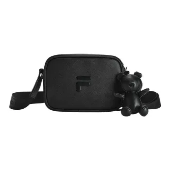 FILA FUSION Polyurethane PU Synthetic Leather Camera Bag, Shoulder Bag, Crossbody Bag Regular Unisex Pitch Black