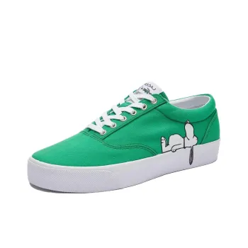 LACOSTE Peanuts Anti Slip Wear Resistant Low Top Skateboard Shoes Men's Green