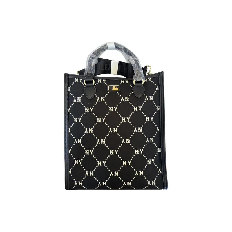 MLB PVC Tote Bag Shopping Bag Shoulder Bag Crossbody Bag Handbag Medium Size Unisex Black-1