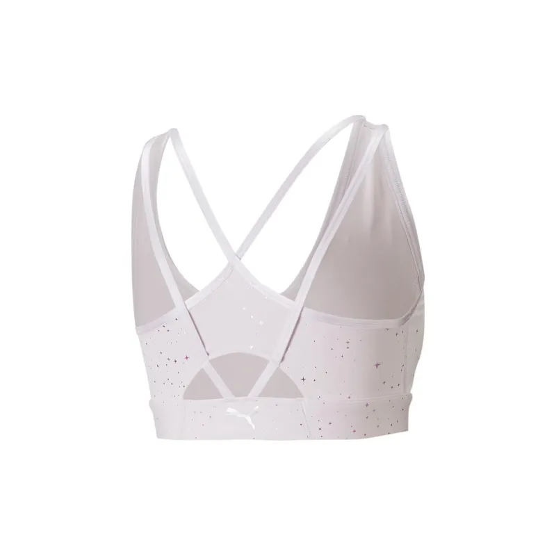 PUMA AOP Mid Impact Stardust Crystal Sport Bra Sports Underwear Women's White-1