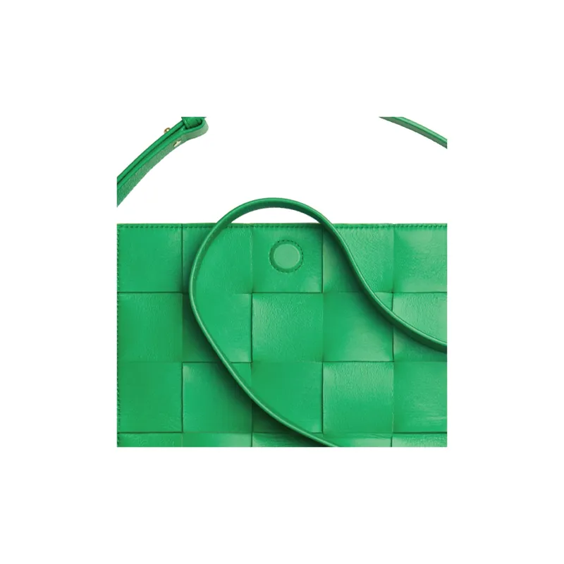 Bottega Veneta CASSETTE Cow Leather Tofu Bag, Camera Bag, Shoulder Bag, Crossbody Bag Unisex Parrot Green-3