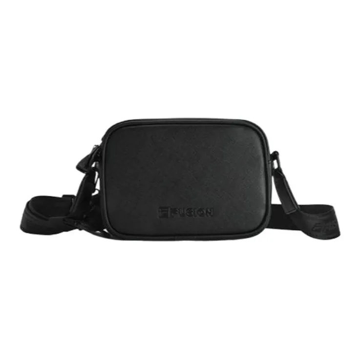 FILA FUSION Polyurethane PU Synthetic Leather Camera Bag, Shoulder Bag, Crossbody Bag Regular Unisex Pitch Black-3