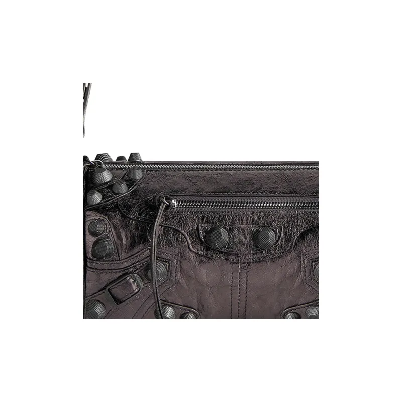 Balenciaga Le Cagole Fine-Grained Sheepskin Cylinder Bag Crossbody Bag Shoulder Bag Men's Dark Gray-4