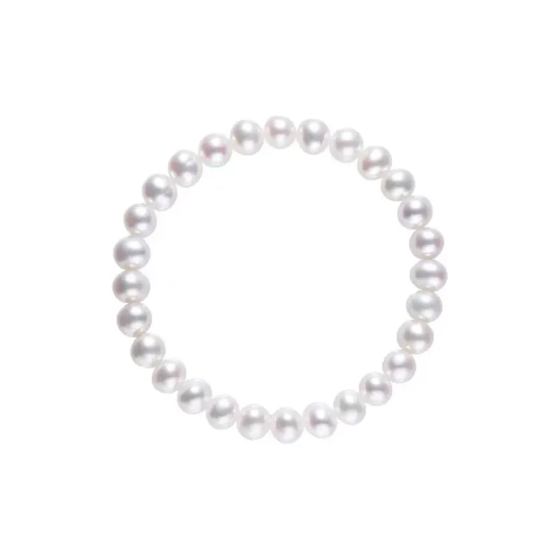 CARAT'S DIARY Faux Pearl Plain Band Layering Instagram Style Bracelets Women's-0