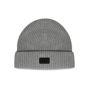 BARBOUR Sweeper Logo Patch Detail Knitted Beanie