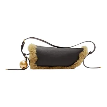 Burberry Sheepskin One Shoulder Handbag Small Size Women's Moss