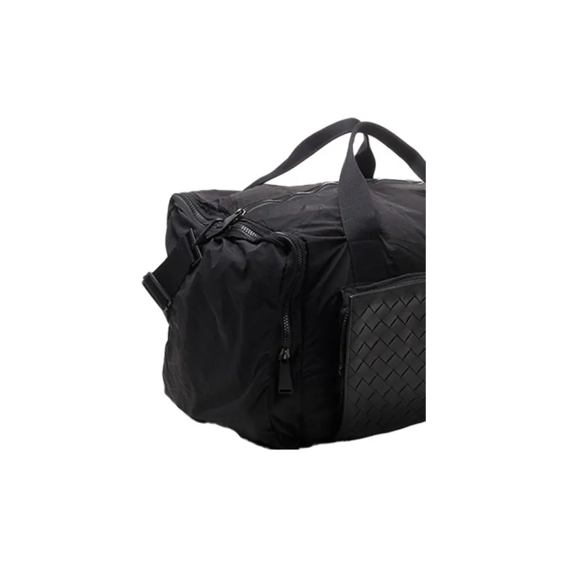 Bottega Veneta Leather Travel Bag Men's Black-4