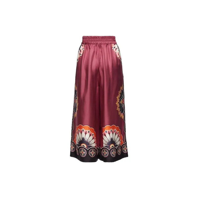 La DOUBLEJ. Geometric pattern Cropped Silk Trousers-1