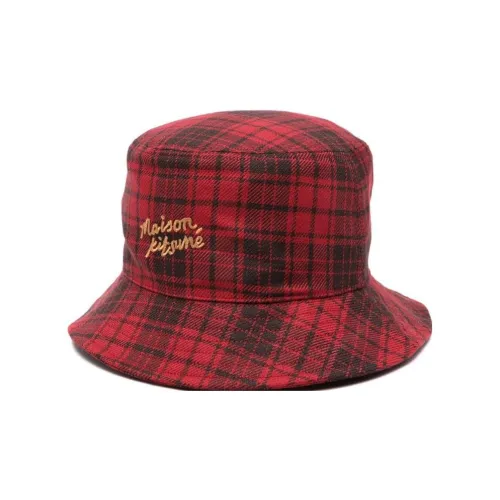 Maison Kitsuné Logo-embroidered Checked Bucket Hat