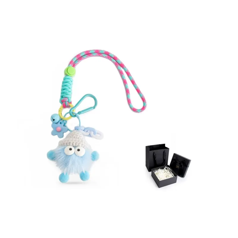 Ingenuity Handmade Mink Fur Pendant Doll Backpack Lanyard With Keychain Includes Shoulder Strap Women's Multicolor-7