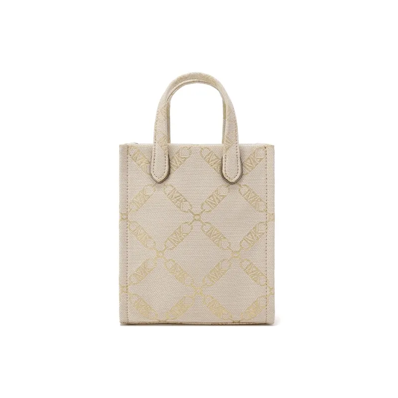 MICHAEL KORS Gigi Fabric Crossbody Handbag Extra Small Women's Ecru Gold-3