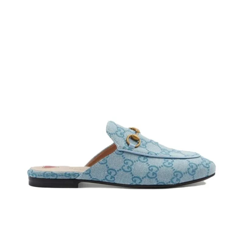 GUCCI Princetown Wrap toe Slippers Women's Blue-1