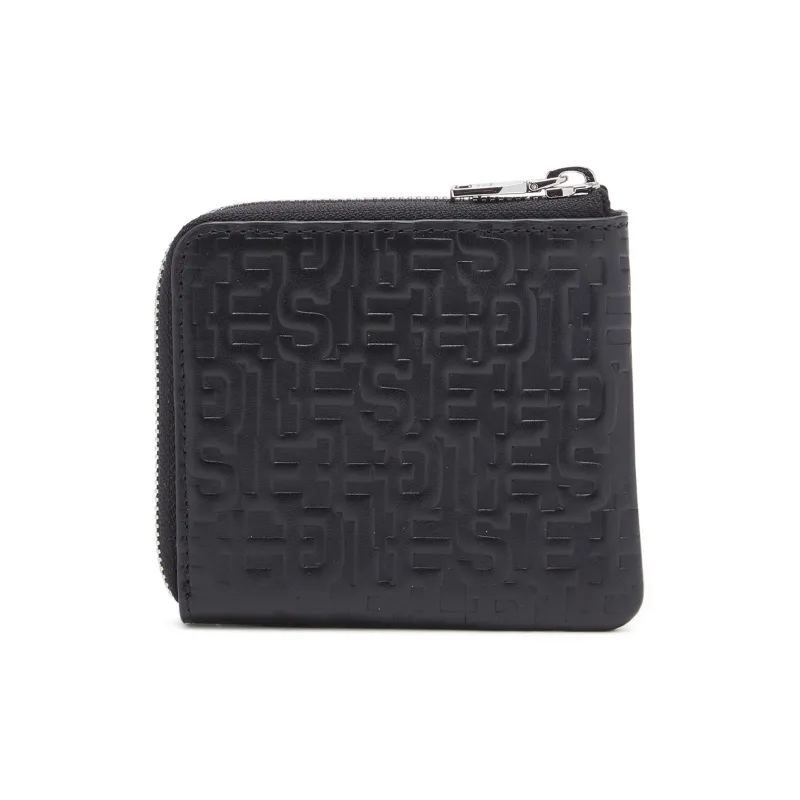 DIESEL Cow Leather Card Holder Wallet Men's Black-1