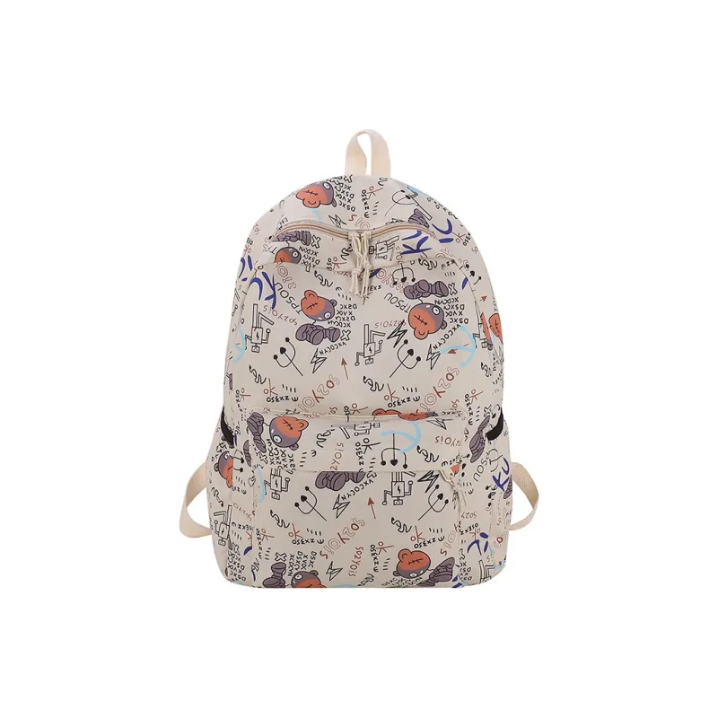 KAKAXI Nylon Laptop Backpack Unisex Black/Gray/Ecru-3