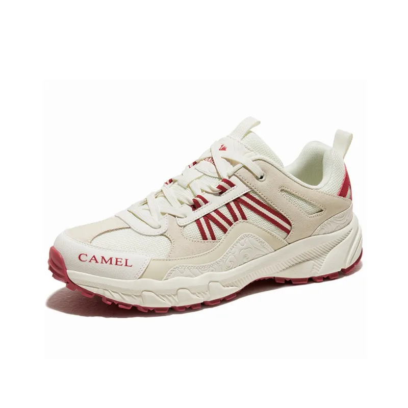 CAMEL Low-Top Outdoor Shoes Men's Beige White Red-2