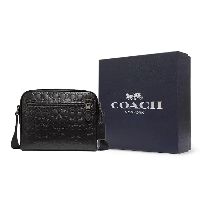 COACH Metropolitan Calfskin Camera Bag Shoulder Bag Crossbody Bag Men's Black-5