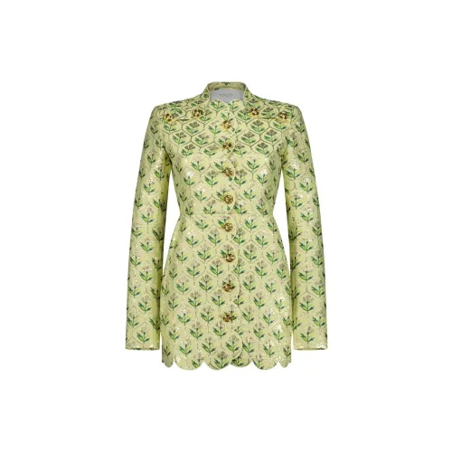 Giambattista Vall Coats Women's Light Green